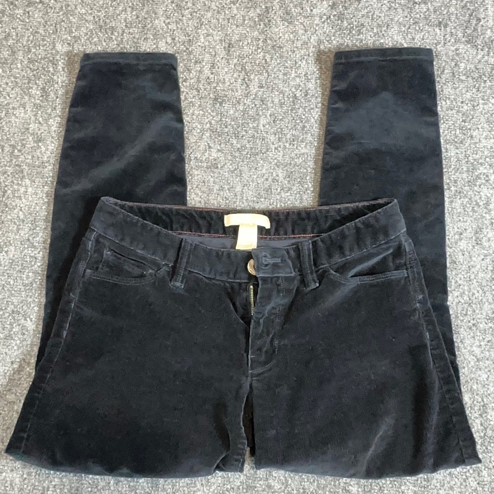 Banana Republic Womens Black Corduroy Skinny Pants Size 26P - Picture 2 of 10